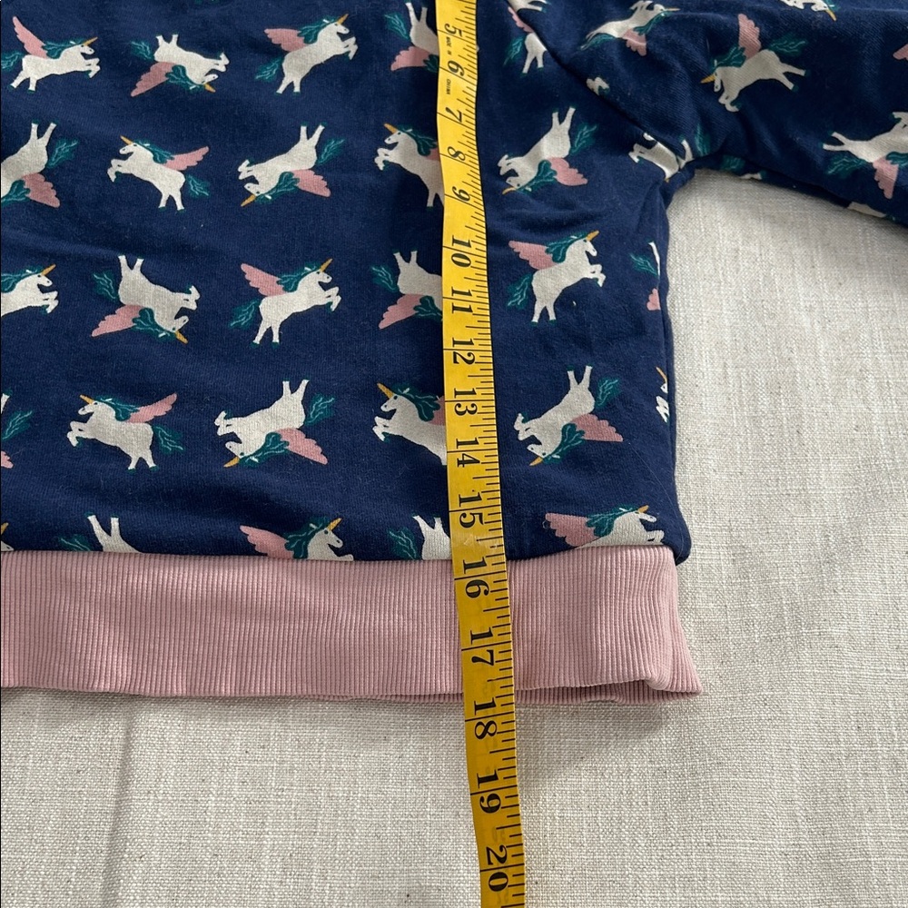 Hanna Andersson Sweatshirt Kids 5 Navy/Pink Unicorn Kids Fleece Lined - Picture 7 of 11